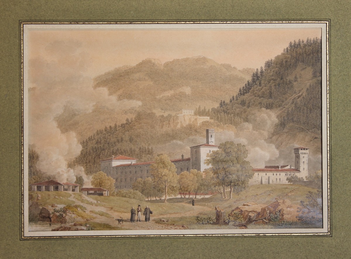 Johann Heinrich Luttringshausen - Abbazia di Vallombrosa - Acquarello
