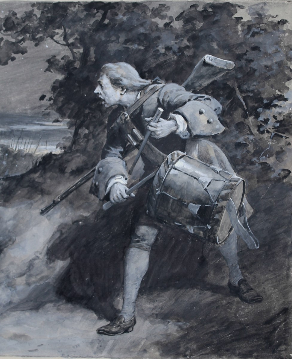 Édouard François Zier - Michel Cabien -  Illustrazione per Le sang Gaulois - Firmato - Acquarel-photo-3