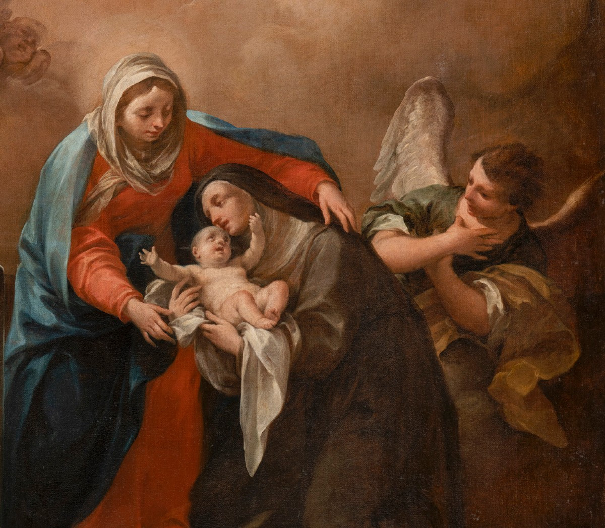 Giuseppe Varotti - Bologna - Firmato - Madonna Bambino Santa Caterina Vigri e un angelo-photo-3