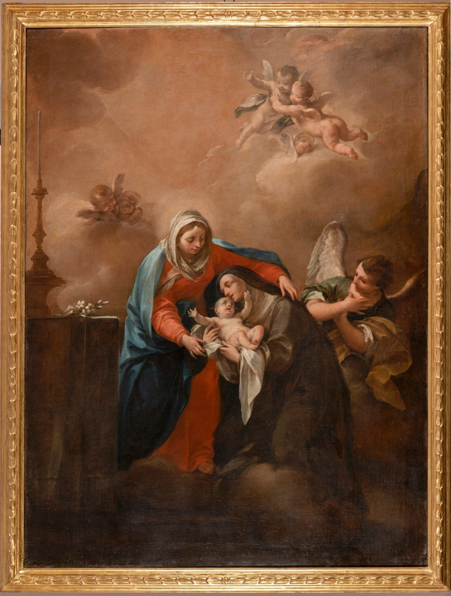 Giuseppe Varotti - Bologna - Firmato - Madonna Bambino Santa Caterina Vigri e un angelo-photo-4
