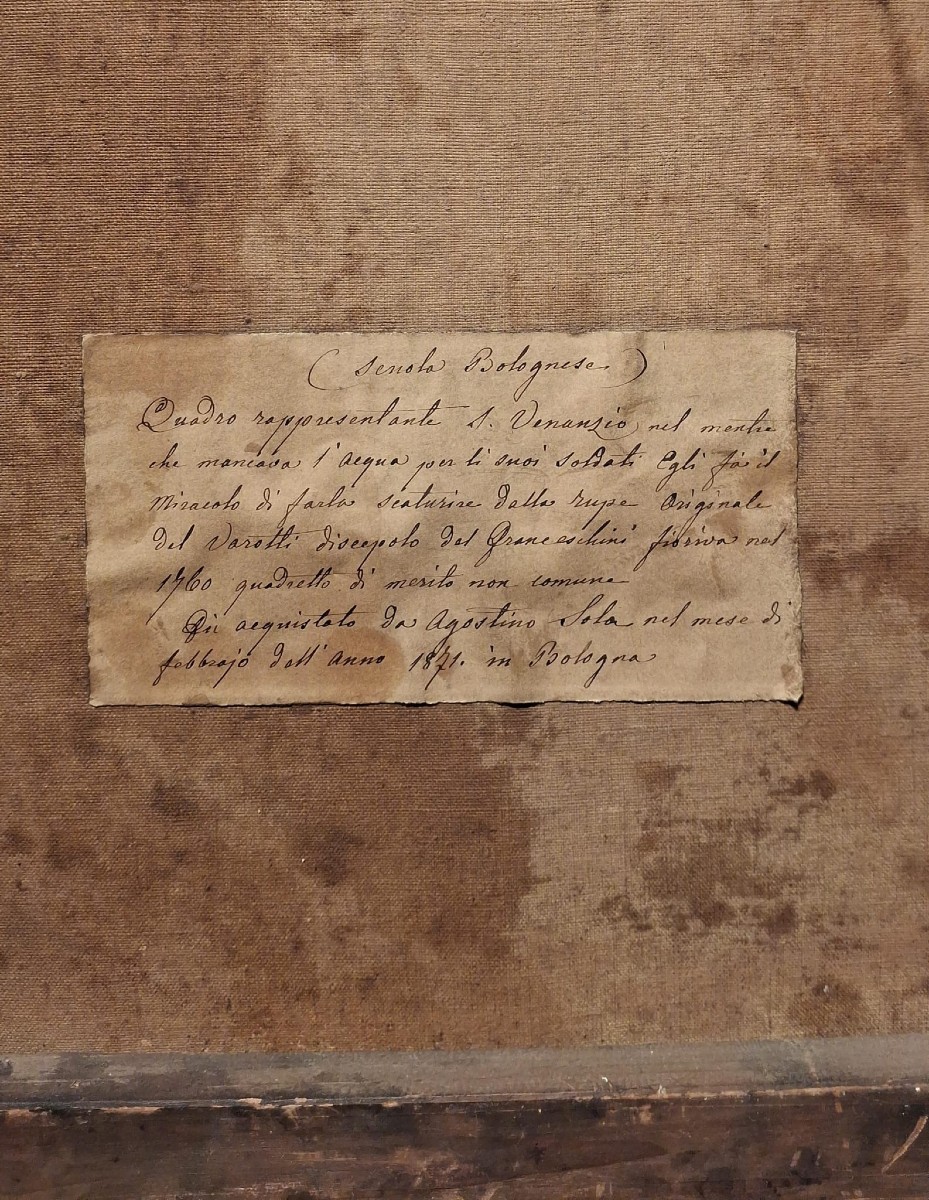 Giuseppe Varotti - Bologna - olio su tela – Il miracolo di san Venanzio – Cornice originale-photo-1