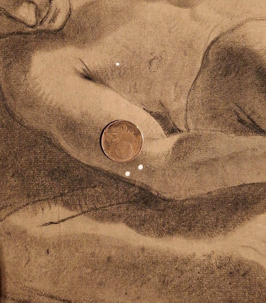 GIUSEPPE SANTI - DISEGNO - ACCADEMIA DI NUDO MASCHILE - FIRMATO - GANDOLFI - BOLOGNA-photo-1