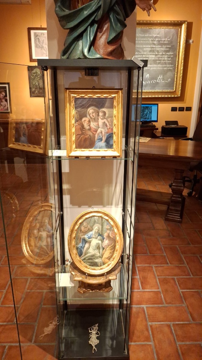 Giuseppe Varotti - Bologna - olio su rame – Madonna con Bambino e San Francesco da Paola  -photo-2