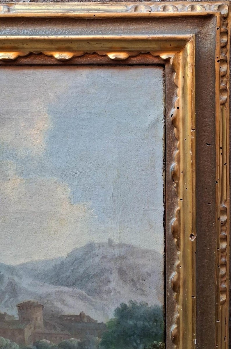 Carlo Lodi - Bologna - Paesaggio - Olio su prima tela nella sua cornice originale d'epoca-photo-3