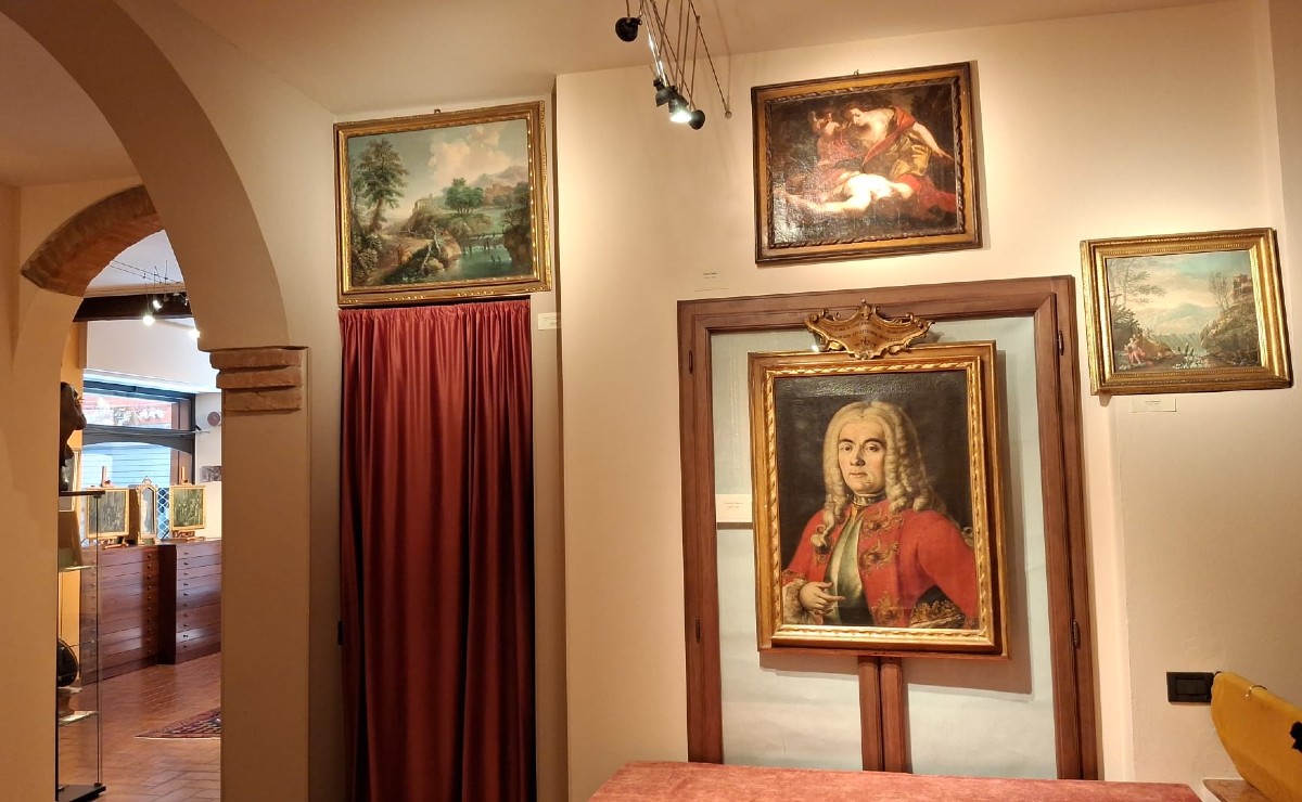 Nicola Bertuzzi - Bologna - Paesaggio con san Gerolamo - Tempera su prima tela - Ancona-photo-1