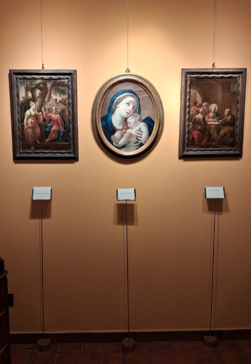 GIUSEPPE VAROTTI - BOLOGNA - OLIO SU PRIMA TELA – Cristo e Samaritana – CORNICE ORIGINALE-photo-2