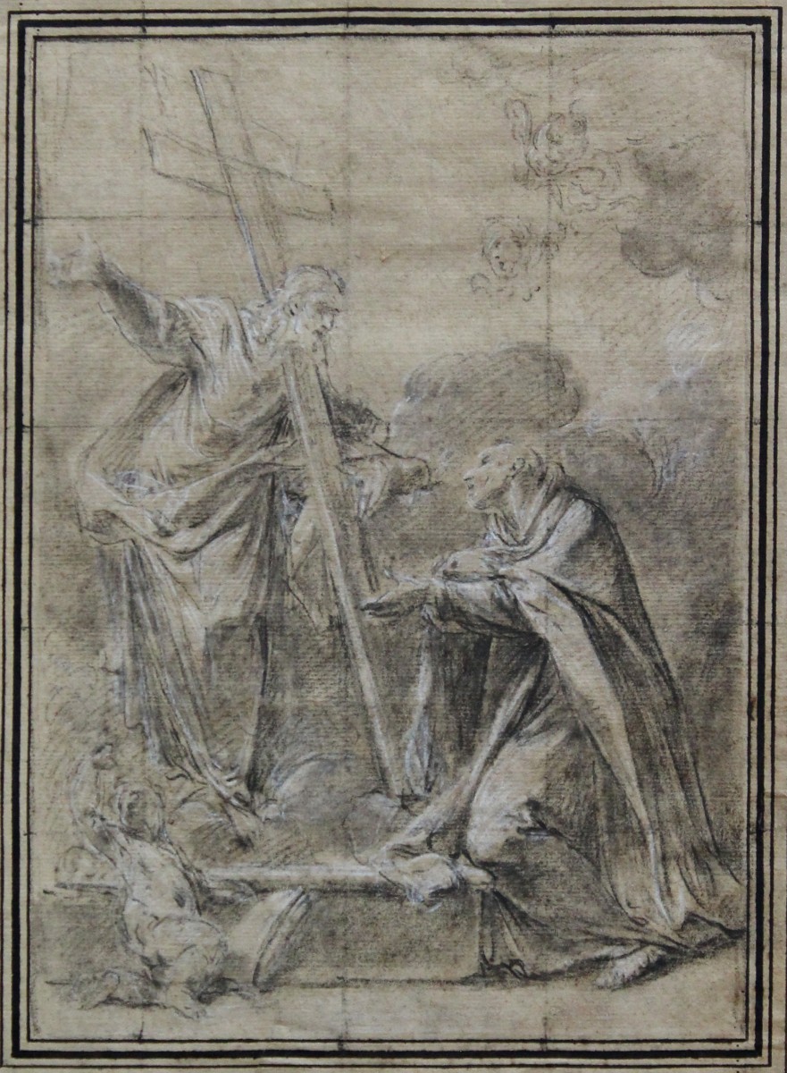 Francesco Monti - Bologna - Disegno - Cristo appare a sant'Alberto carmelitano