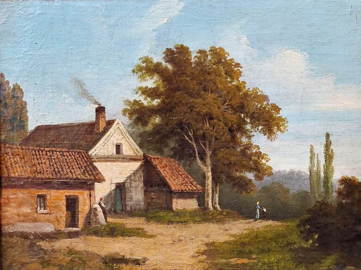 PAESAGGIO - SCUOLA NAPOLETANA - POSILLIPO - XIX SECOLO - OLIO SU PRIMA TELA - CORNRICE ORIGINAL