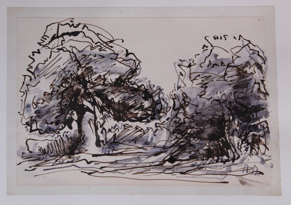 Narcisse Diaz de La Pena - Barbizon - 3 disegni di paesaggio-photo-3