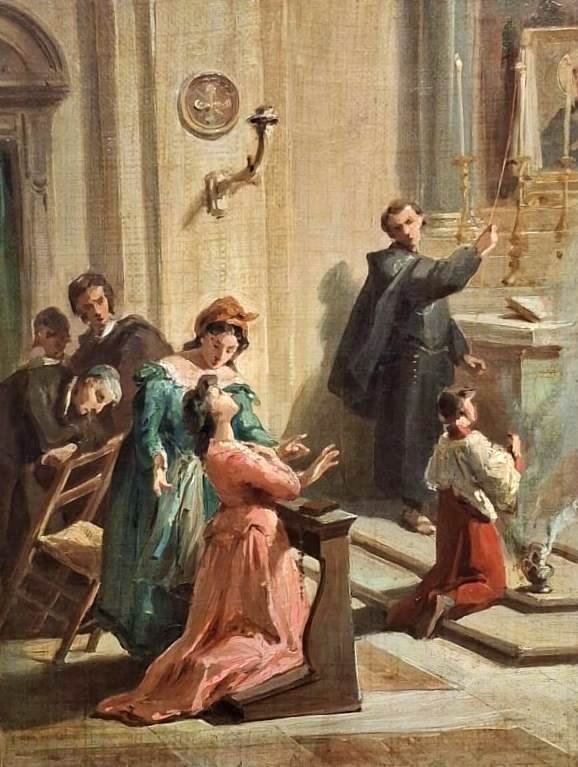 Frate passionista - Olio su prima tela - Ottocento