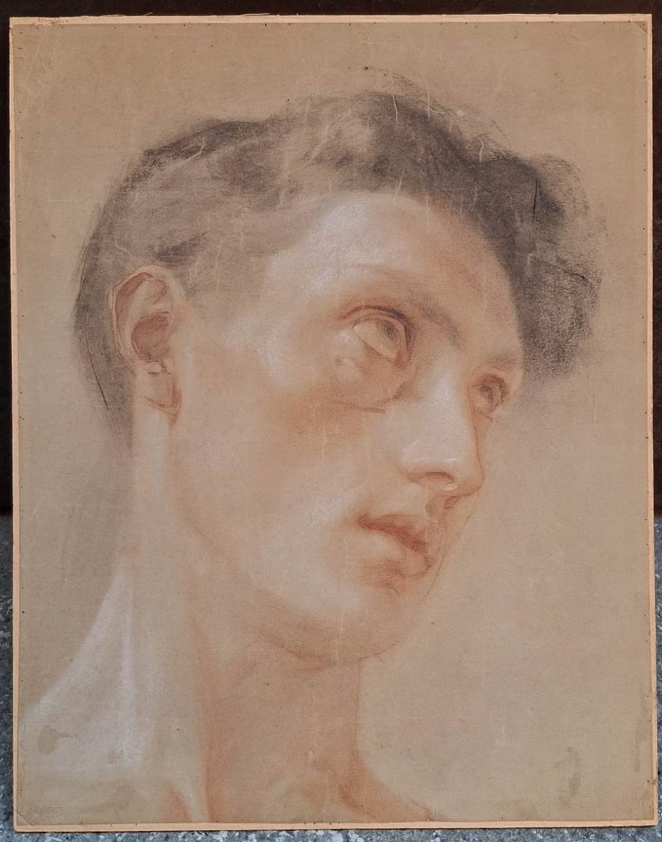Disegno - Testa di giovane uomo - Inizio XX secolo-photo-3