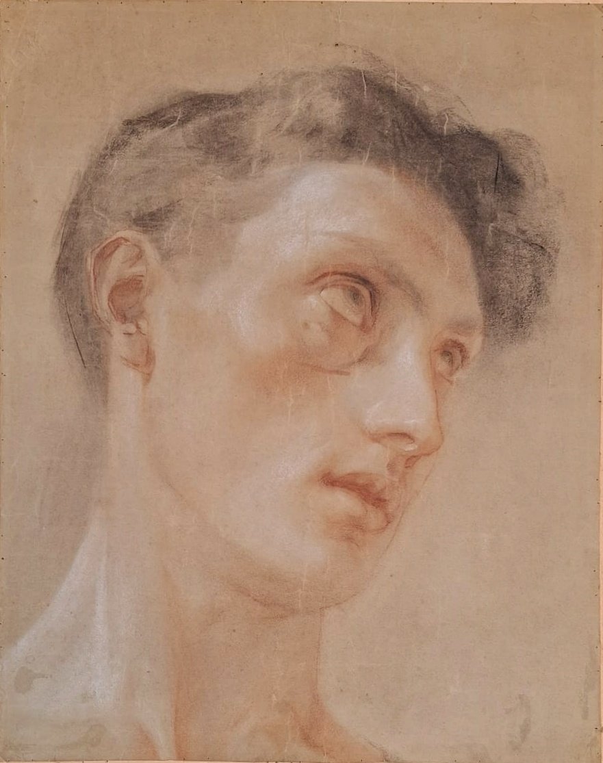 Disegno - Testa di giovane uomo - Inizio XX secolo