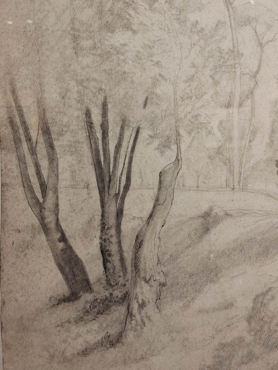 Jean Achille Benouville - Paesaggio - Disegno - Ottocento - XIX secolo-photo-2
