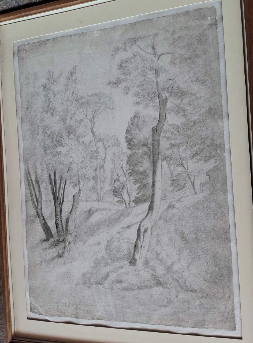 Jean Achille Benouville - Paesaggio - Disegno - Ottocento - XIX secolo-photo-4