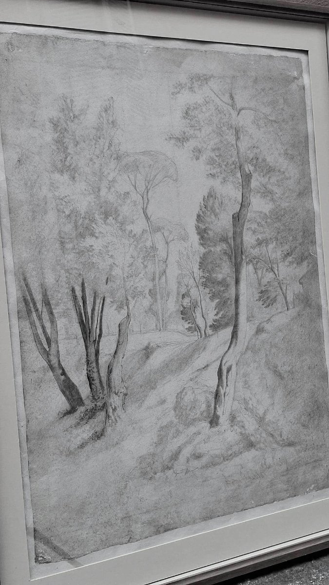 Jean Achille Benouville - Paesaggio - Disegno - Ottocento - XIX secolo-photo-5