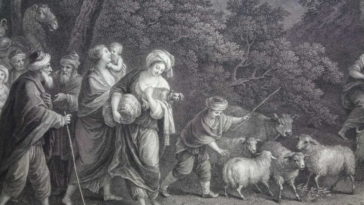 Francesco Bartolozzi da Zuccarelli - la Partenza di Abramo e Lot per l'Egitto - -photo-2