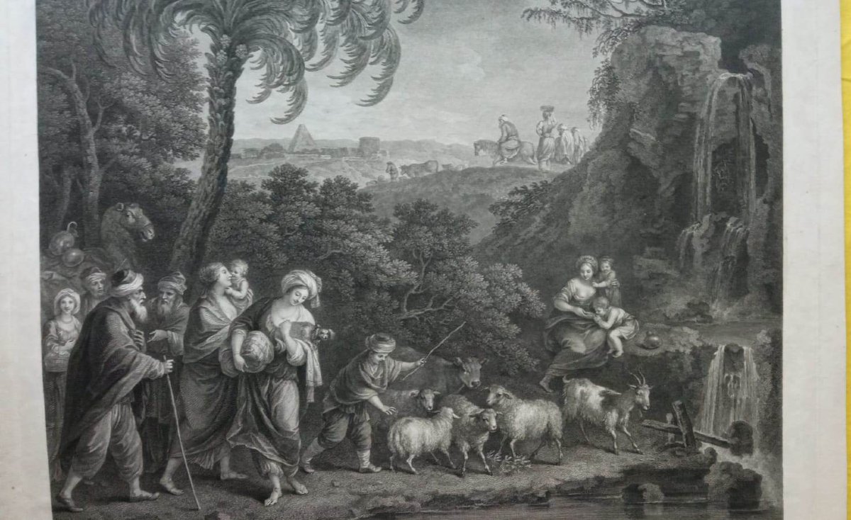 Francesco Bartolozzi da Zuccarelli - la Partenza di Abramo e Lot per l'Egitto - -photo-2