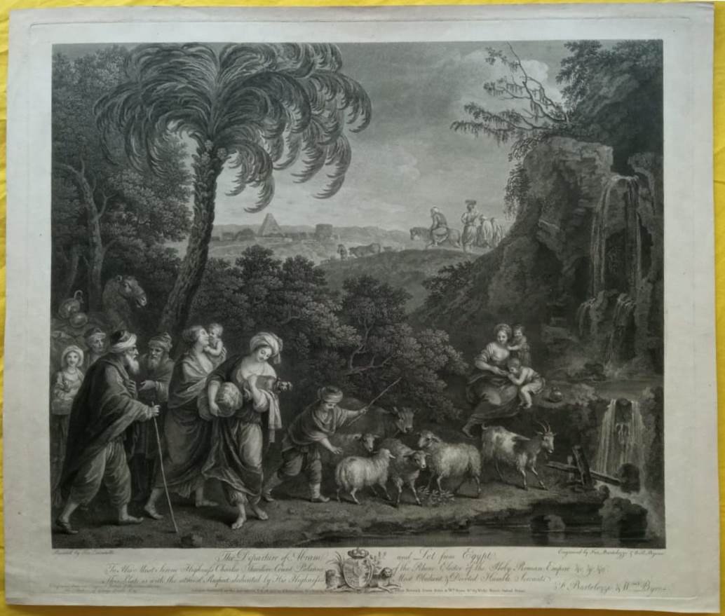 Francesco Bartolozzi da Zuccarelli - la Partenza di Abramo e Lot per l'Egitto - 