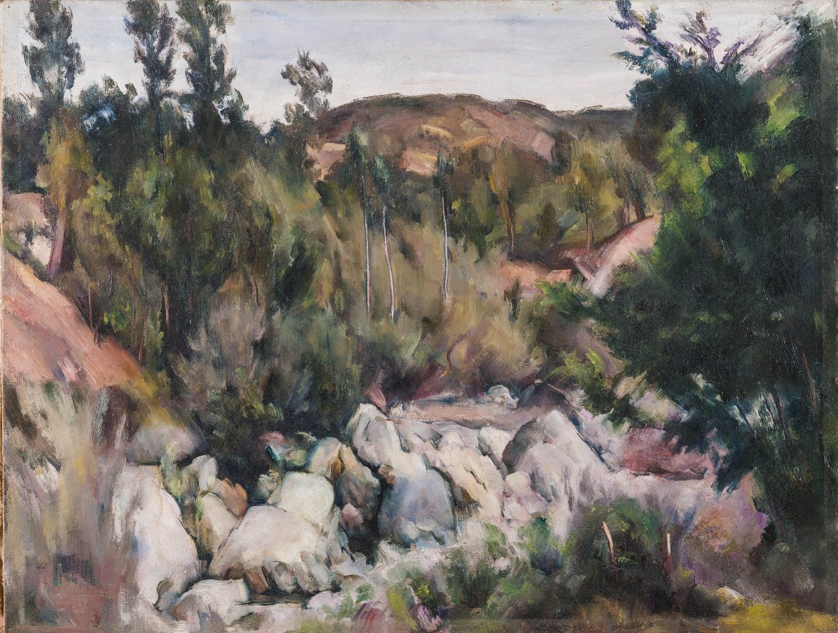 Nino Bertocchi - Paesaggio appenninico - Olio su tela, circa 1940