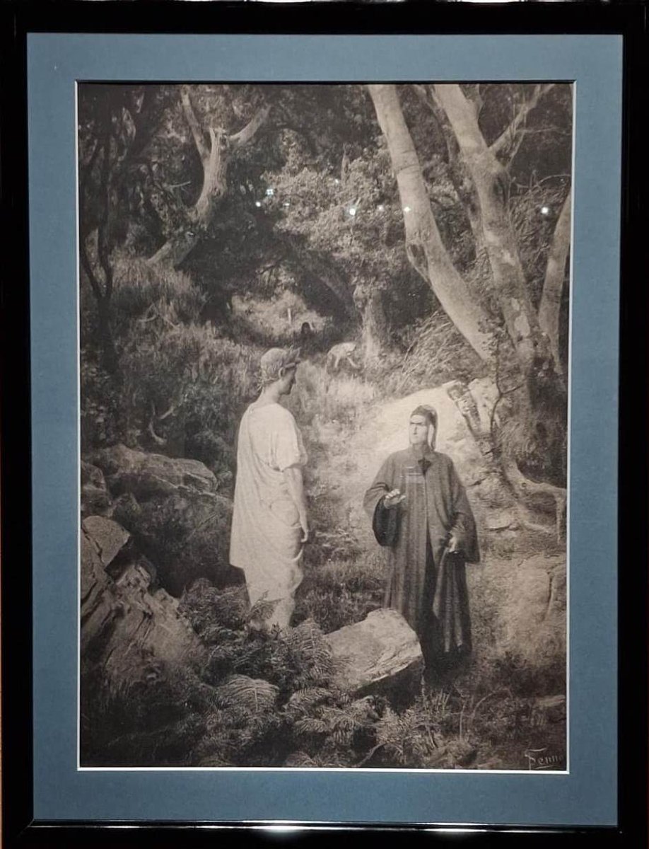 La Divina Commedia - Inferno - Canto I- Dante Alighieri - Alinari 1902 Dante incontra Virgilio-photo-2