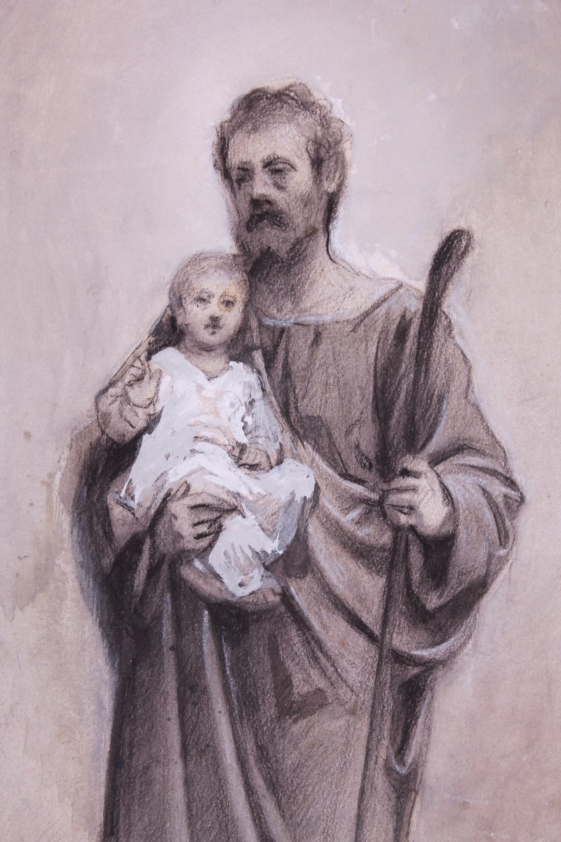 Alessandro Guardassoni - Grande Disegno - Pubblicato - San Giuseppe con il Bambino Gesù-photo-2