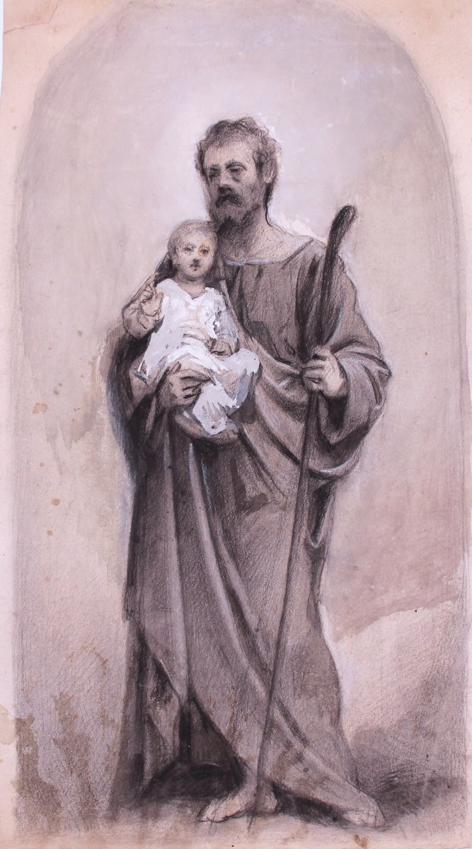 Alessandro Guardassoni - Grande Disegno - Pubblicato - San Giuseppe con il Bambino Gesù