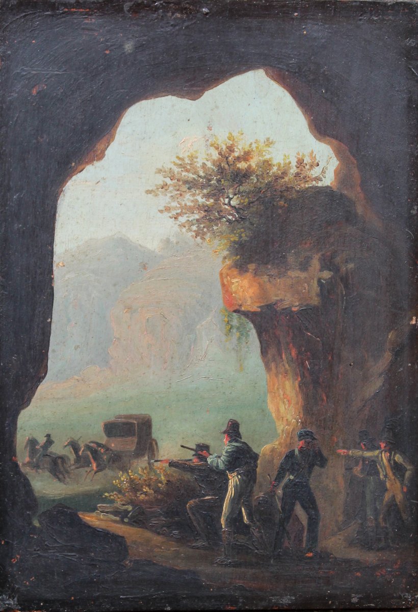Salvatore Fergola attribuito - Scena di briganti - XIX secolo