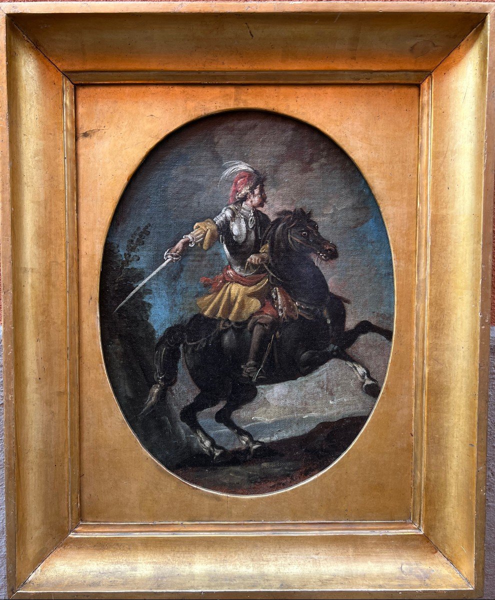 Coppia di cavalieri - Artista veneto o genovese - inizio XVIII secolo-photo-3