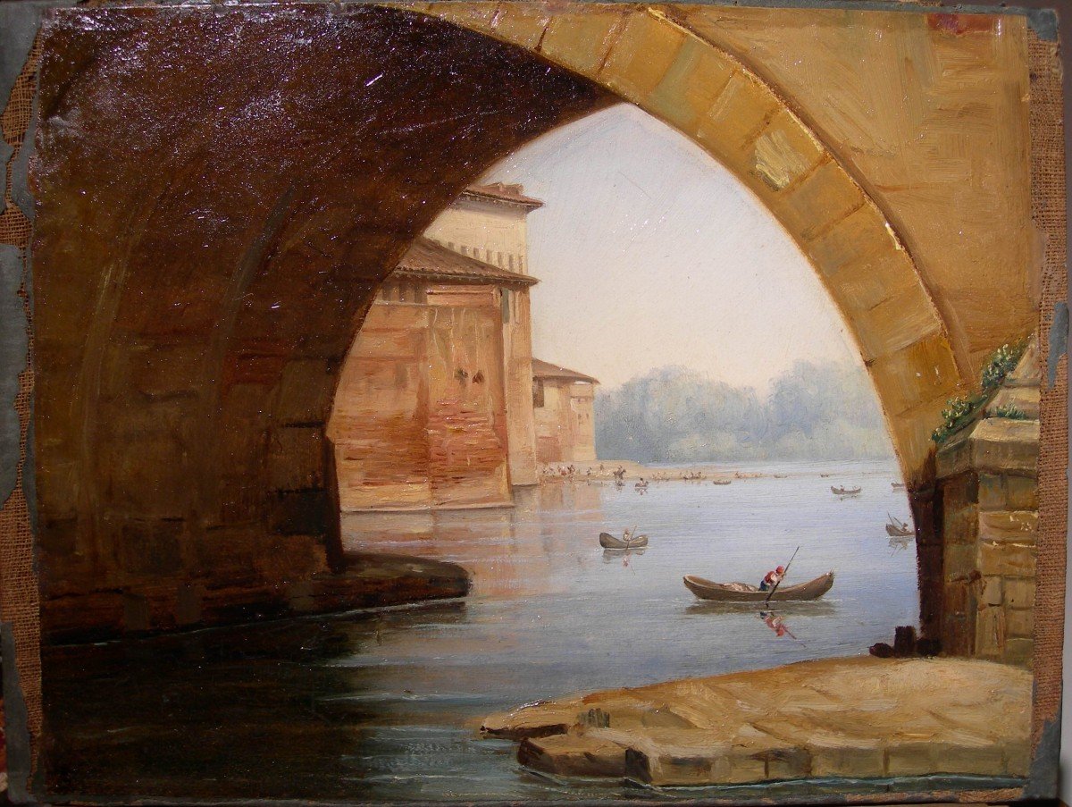 Le Ponte Rotto à Rome. Jean Charles Joseph Remond-photo-2