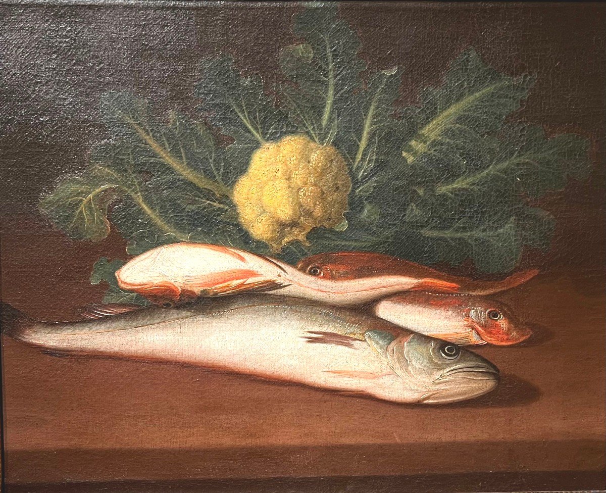 Natura morta con pesci e cavolfiore - XVIII secolo-photo-2
