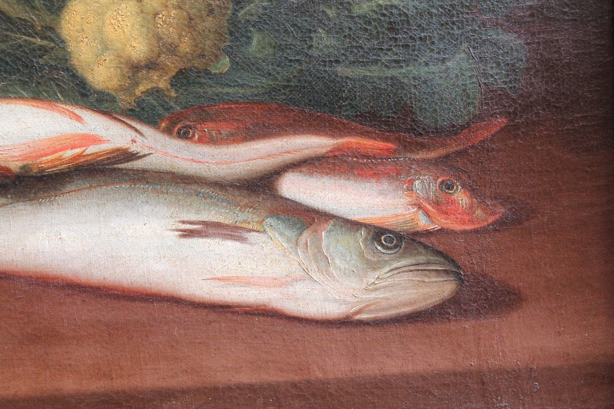 Natura morta con pesci e cavolfiore - XVIII secolo-photo-1