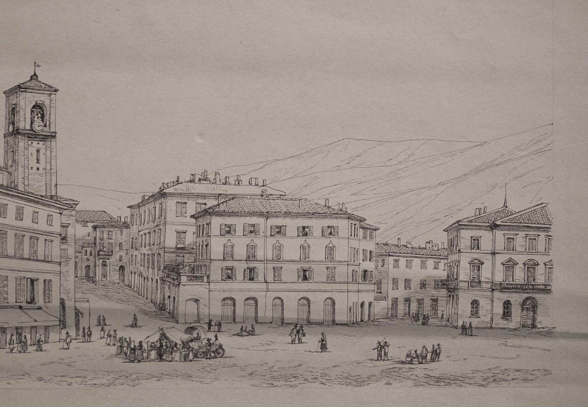 Veduta di Sondrio - Disegno - XIX secolo-photo-2