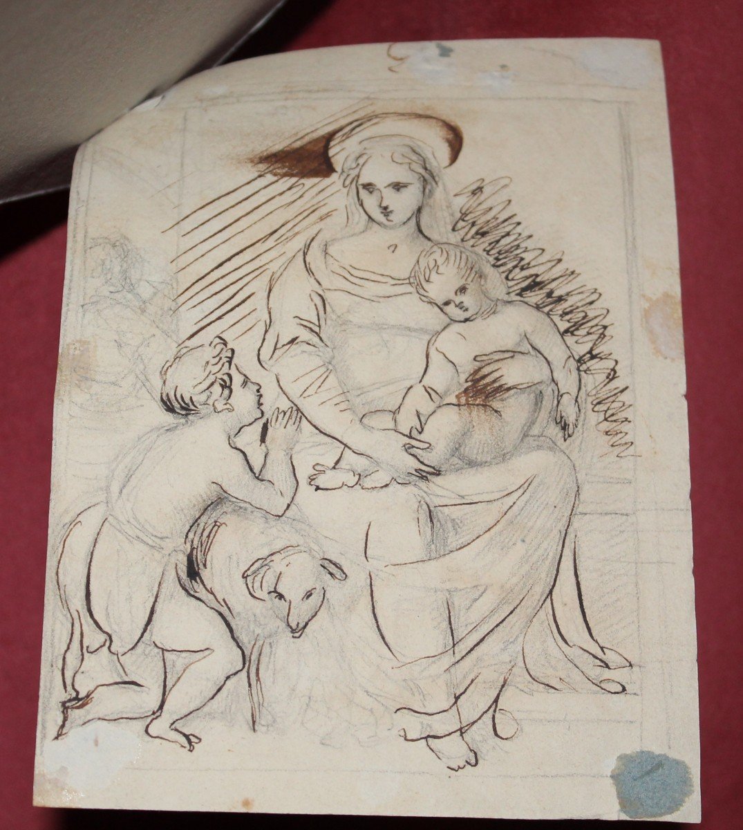 Gaspare Martellini - Artista Neoclassico -Disegno - XIX secolo - Il battesimo di Achille-photo-3