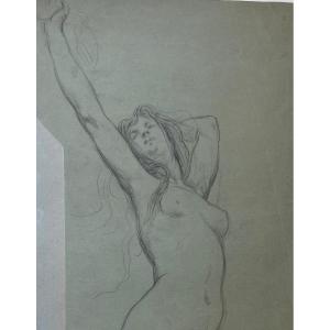 Georges Clairin Nudo Sarah Bernhardt Disegno, Firmato