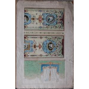 Disegno - Acquarello - Progetto di decorazione - Artista bolognese - fine XIX secolo