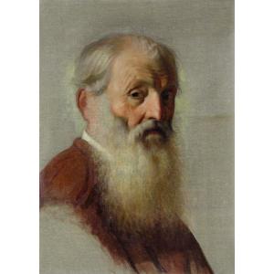 Luigi Busi - Ritratto di uomo anziano - Olio su tela - Bologna
