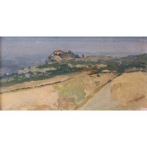 Giovanni Masotti - Paesaggio - Bologna - Croara - olio su tavola - Ottocento - XIX secolo
