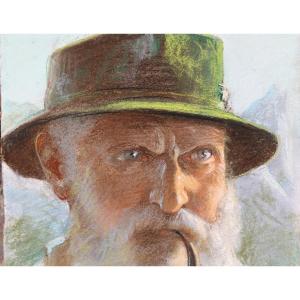 Edgardo Rossaro - Fumatore di pipa - Inizio XX secolo - Ottocento 