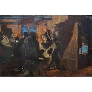 Edgardo Rossaro - Il riposo in trincea - Firmato