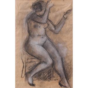 Corrado Corazza - Disegno - Nudo femminile - Firmato