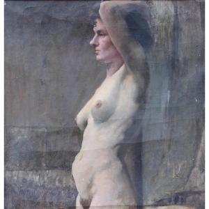 Léonce Fruget - Nudo femminile - Ritratto di donna di profilo - Prima tela