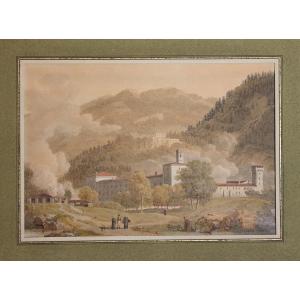 Johann Heinrich Luttringshausen - Abbazia di Vallombrosa - Acquarello