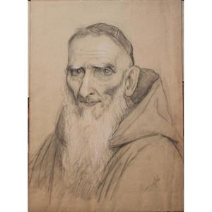 Giovanni Piancastelli - Ritratto maschile - Disegno - Firmato - Bologna - Roma - Ottocento