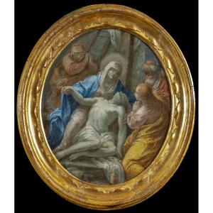 Giuseppe Varotti - Bologna - olio su rame - Deposizione – Cornice originale