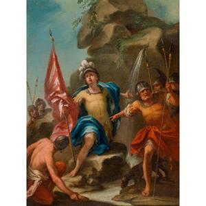 Giuseppe Varotti - Bologna - olio su tela – Il miracolo di san Venanzio – Cornice originale