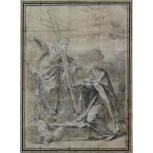 Francesco Monti - Bologna - Disegno - Cristo appare a sant'Alberto carmelitano