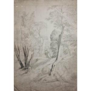 Jean Achille Benouville - Paesaggio - Disegno - Ottocento - XIX secolo