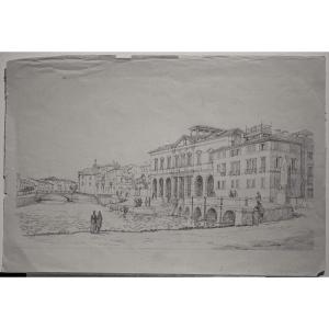 Vue De Treviso ( Trévise , Proche à Venise ) - Italie - Dessin - XIXe Siècle