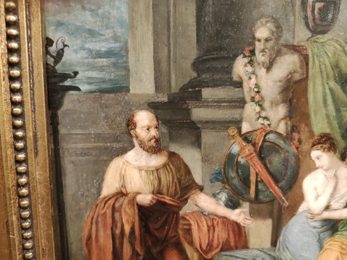 Socrate davanti ad Alcibiade , Dipinto di Luigia Pascoli Italia XIX Secolo -photo-3