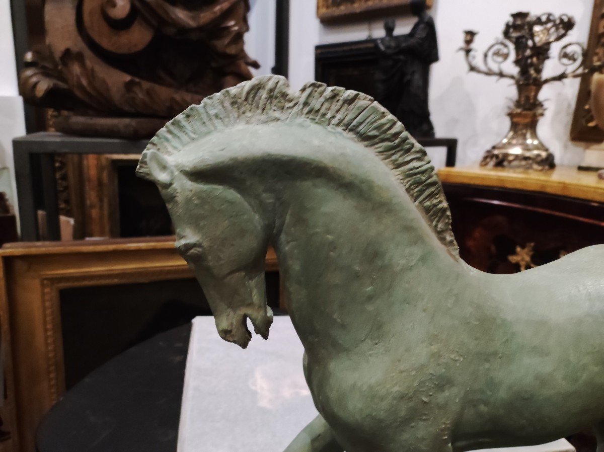 Cavallo, scultura in gesso di P. Morbiducci, Italia inizi XX Secolo -photo-4